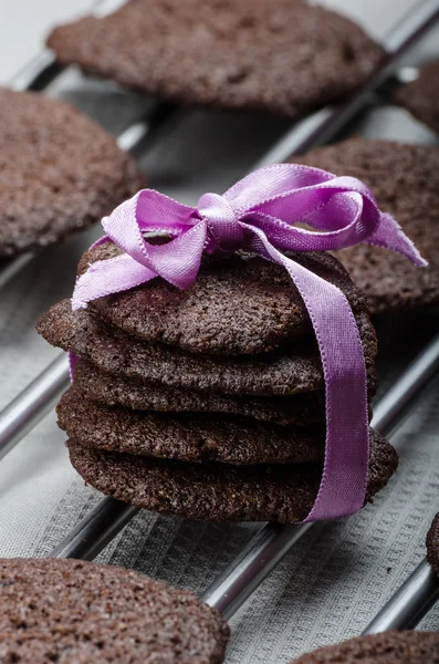 黑巧克力饼干 — 图库照片
