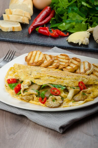 Rustieke vegetarische omelet — Stockfoto