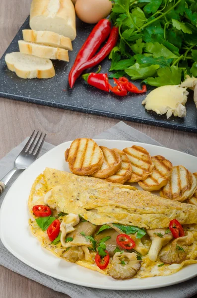 Rustieke vegetarische omelet — Stockfoto