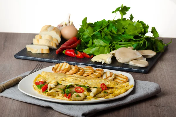 Tortilla vegetariana rústica —  Fotos de Stock