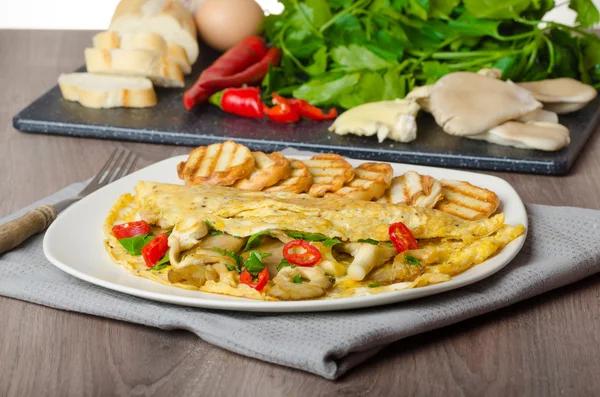 Rustikální vegetariánská omeleta — Stock fotografie