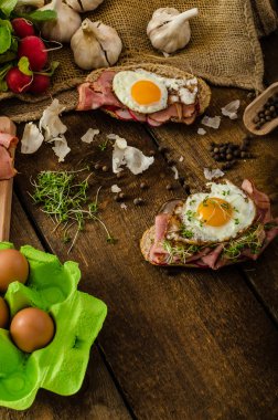 Füme Jambonlu sandviç, rustik ekmek