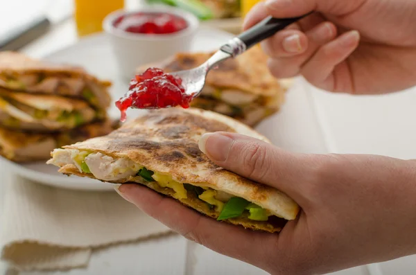 Turkey quesadillas — Stock Photo, Image