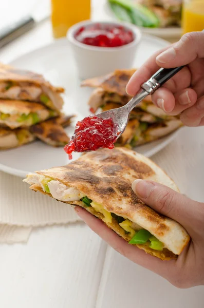 Turkije quesadillas — Stockfoto