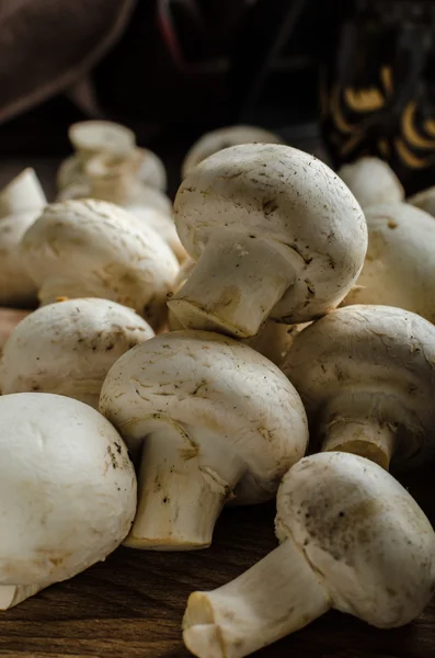 Funghi crudi coltivati in casa — Foto Stock