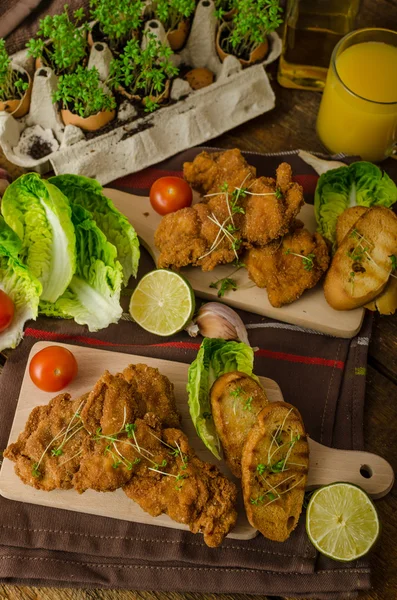 Mini cutlets - schnitzels — Stock Photo, Image