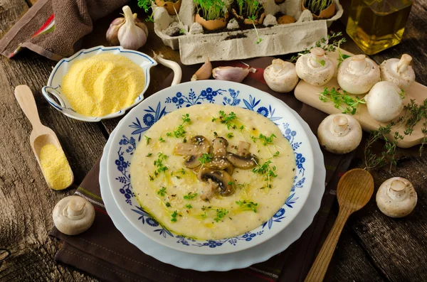 Rosemary and chilli infused polenta — Stock Photo, Image