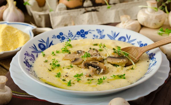 Rosemary and chilli infused polenta — Stock Photo, Image