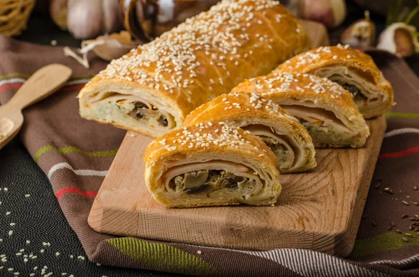 Roll out puff pastry stuffed