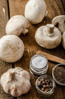 Biyo sarımsak, baharatlar ve yabani mantar ev Bahçe