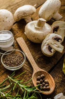 Biyo sarımsak, baharatlar ve yabani mantar ev Bahçe