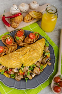 Vejetaryen omlet, temiz yemek