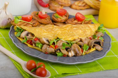 Vejetaryen omlet, temiz yemek