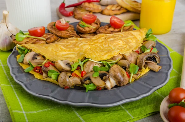 Vegetarische omelet, eet schoon — Stockfoto