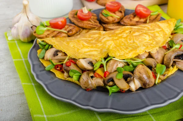 Vegetarische omelet, eet schoon — Stockfoto