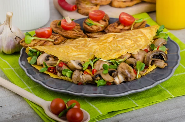 Vegetarische omelet, eet schoon — Stockfoto