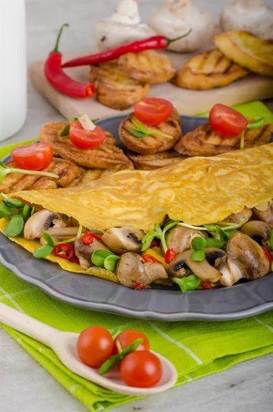 Vegetarische omelet, eet schoon — Stockfoto