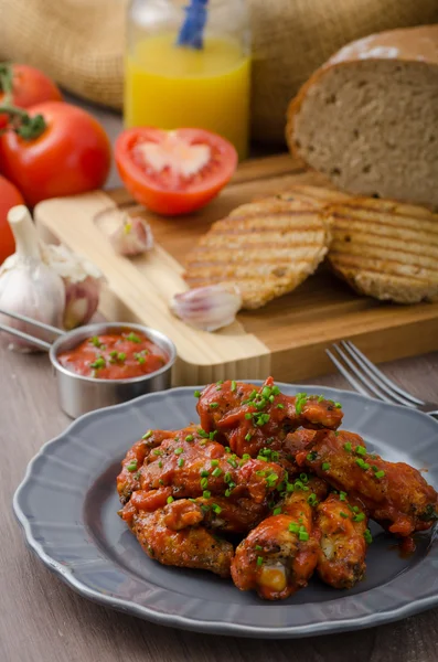 Alitas de pollo picantes — Foto de Stock