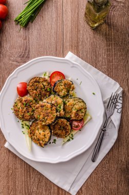 Kızarmış kabak ekmek ot kabuk sarılmış
