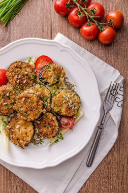 Kızarmış kabak ekmek ot kabuk sarılmış