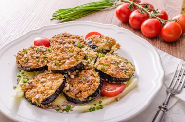 Kızarmış kabak ekmek ot kabuk sarılmış