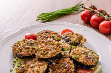 Kızarmış kabak ekmek ot kabuk sarılmış