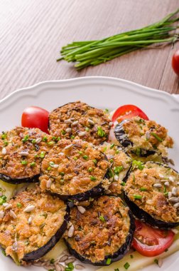 Kızarmış kabak ekmek ot kabuk sarılmış