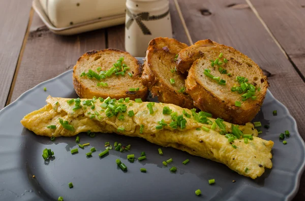 Franse omelet met bieslook — Stockfoto