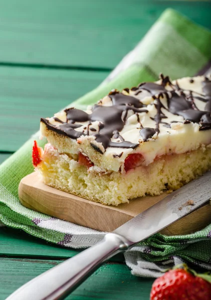 Postre de mamá con fresas frescas —  Fotos de Stock