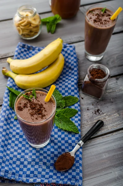 Chocolade-banaan smoothie — Stockfoto