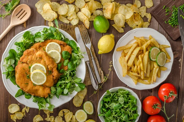 German schnitzel — Stock Photo, Image