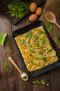 Fırında pişmiş omlet