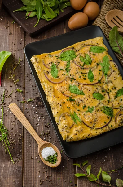 Oven baked omelet — Stock Photo, Image