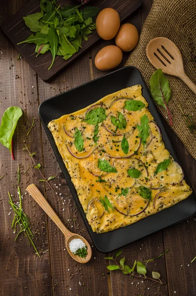 Oven baked omelet — Stock Photo, Image