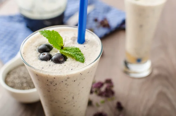 Blueberries milk shake — Stock Photo, Image