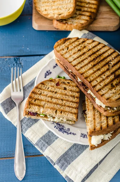 Sandwich with blue cheese and cranberries — Stock Photo, Image