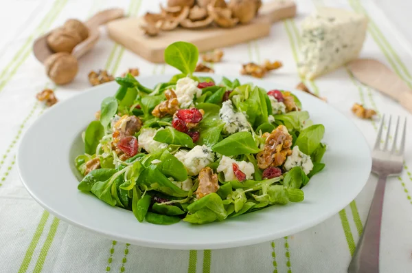 Sallad med ädelost och balsamico dressing — Stockfoto