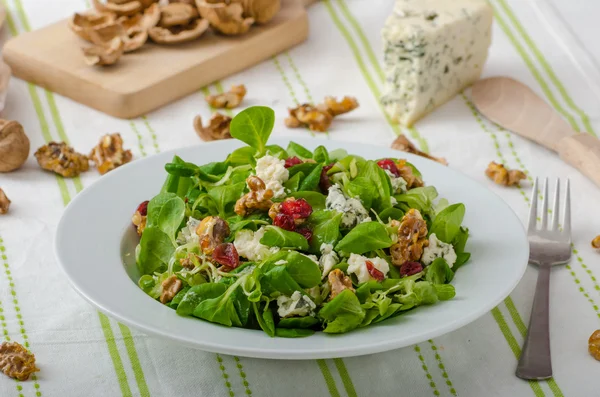 Insalata con formaggio blu e condimento balsamico — Foto Stock