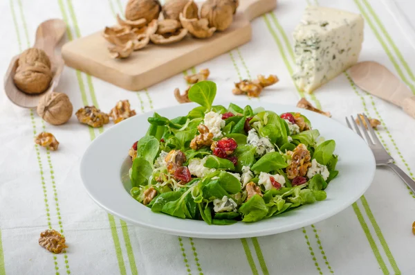 Salat mit Blauschimmelkäse und Balsamico — Stockfoto