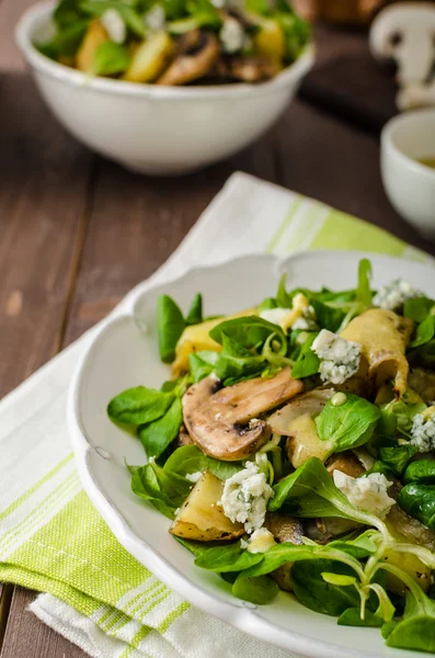 Frischer Salat mit Gemüse und Blauschimmelkäse — Stockfoto