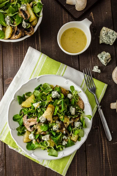 Insalata fresca con verdure e formaggio blu — Foto Stock