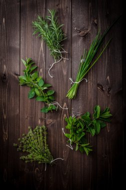 Organik bahçe taze otlar