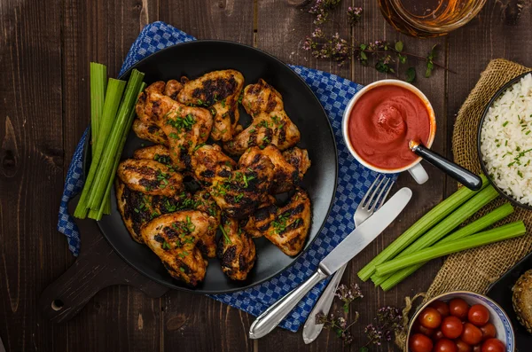 Barbecue grilled chicken wing — Stock Photo, Image