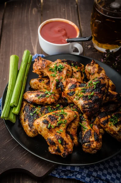 Barbecue grilled chicken wing — Stock Photo, Image