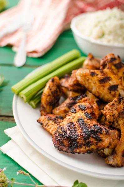 Barbecue grilled chicken wing — Stock Photo, Image