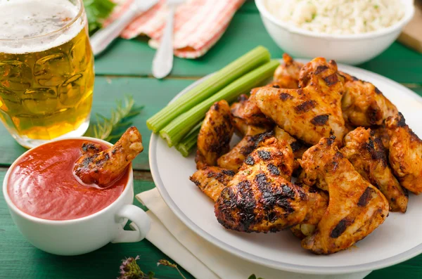 Barbecue grilled chicken wing — Stock Photo, Image