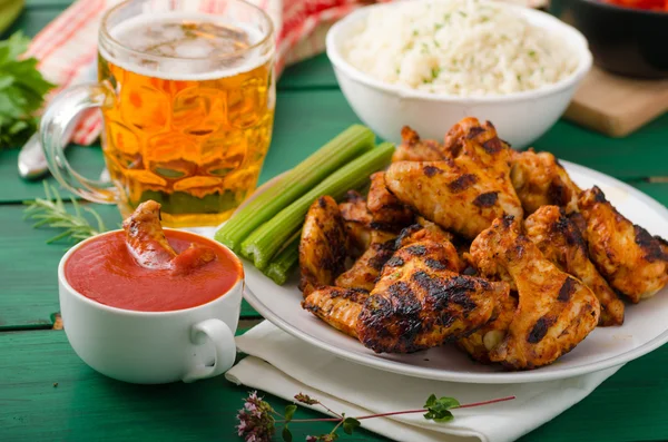 Barbecue grilled chicken wing — Stock Photo, Image