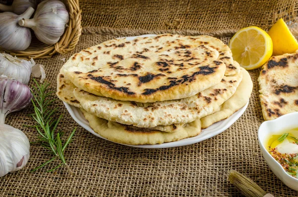 Indian bread naan — Stock Photo, Image