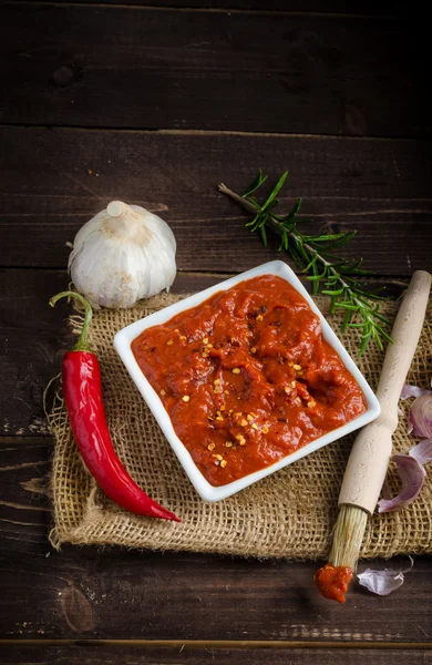 Very spicy tomato sauce for grill — Stock Photo, Image