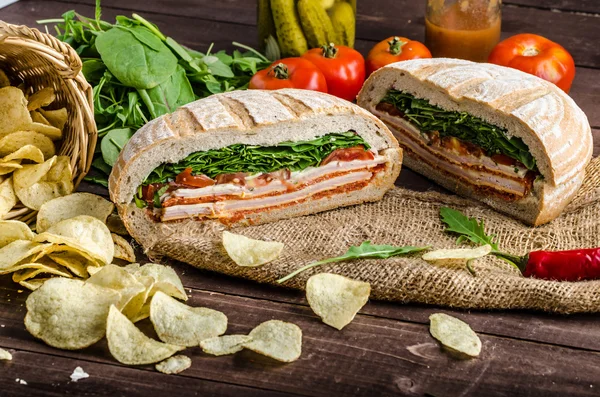 Sanduíche prensado italiano — Fotografia de Stock
